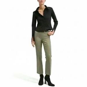 NWT! MANGO (MNG) “Atenas" Cropped Pants Khaki/Gray Size Large